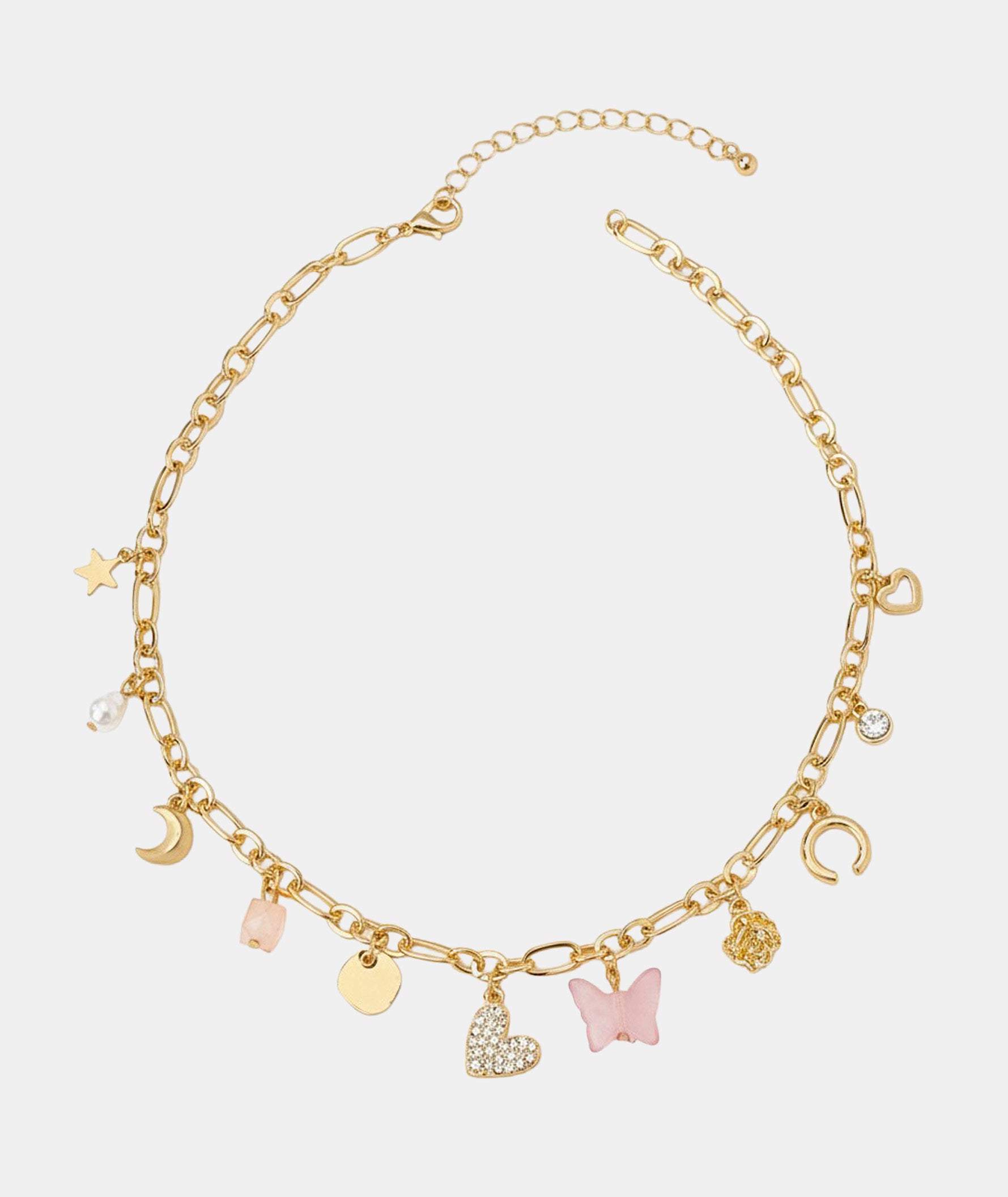 Collar dorado con Charms